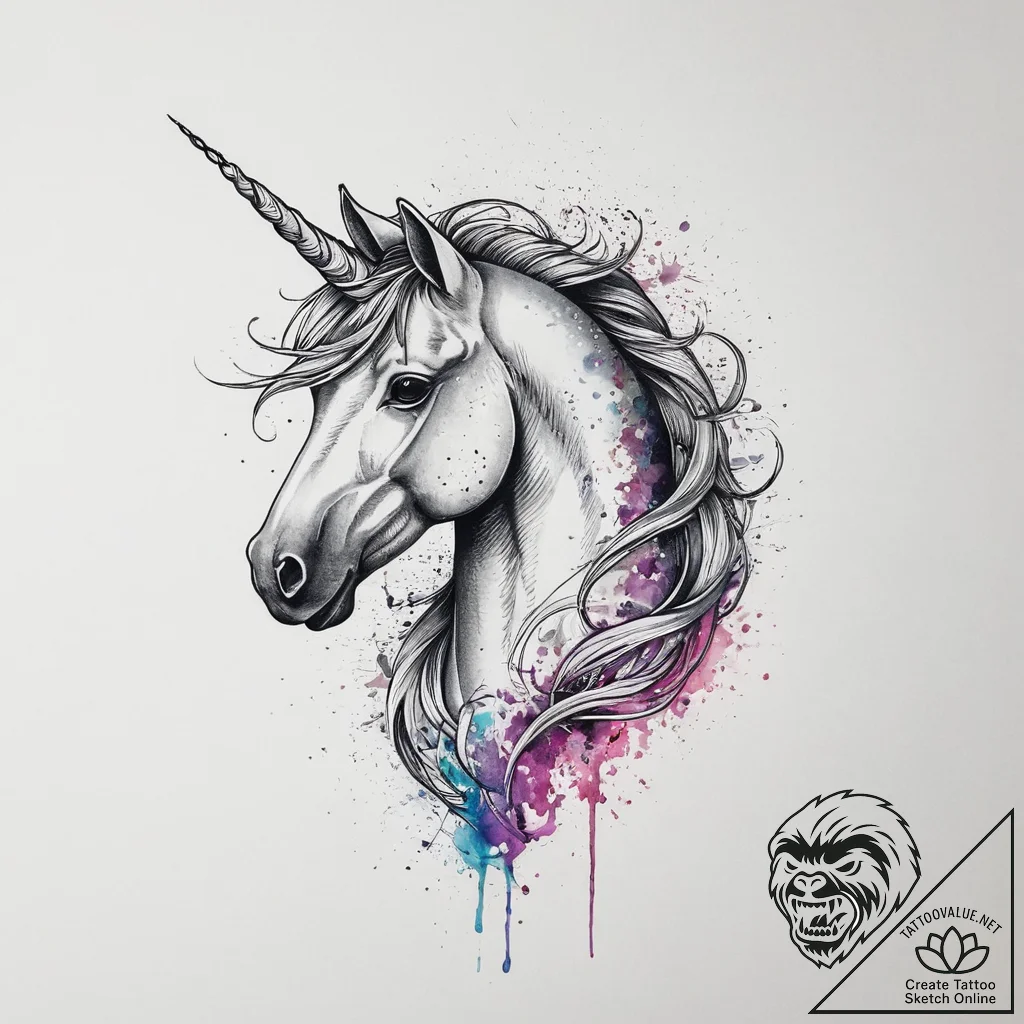 Tattoo sketch unicorn tattoo, tattoo drawing... - tattoo sketch (№1756638648_0, 31.08.2025 11:10) — tattoovalue.net