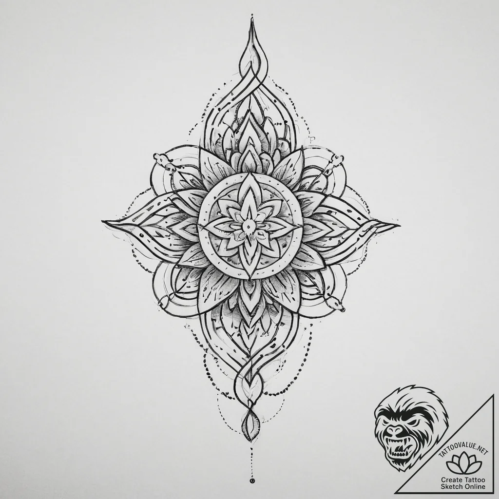 Tattoo sketch divine self, concept art for ta... - tattoo sketch (№1756642268_0, 31.08.2025 12:11) — tattoovalue.net