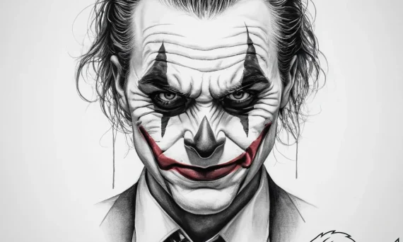 Tattoo sketch joker portrait - tattoo sketch (№1756643472_0, 31.08.2025 12:31) — tattoovalue.net