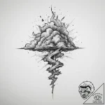 Tattoo sketch storm cloud with lightning, art… – tattoo sketch (№1756644479_0, 31.08.2025 12:47) — tattoovalue.net