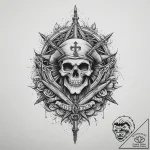 Tattoo sketch warlock, ink illustration for t… – tattoo sketch (№1756646284_0, 31.08.2025 13:18) — tattoovalue.net