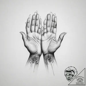 Tattoo sketch hands with a destiny – tattoo sketch (№1756647493_0, 31.08.2025 13:38) — tattoovalue.net