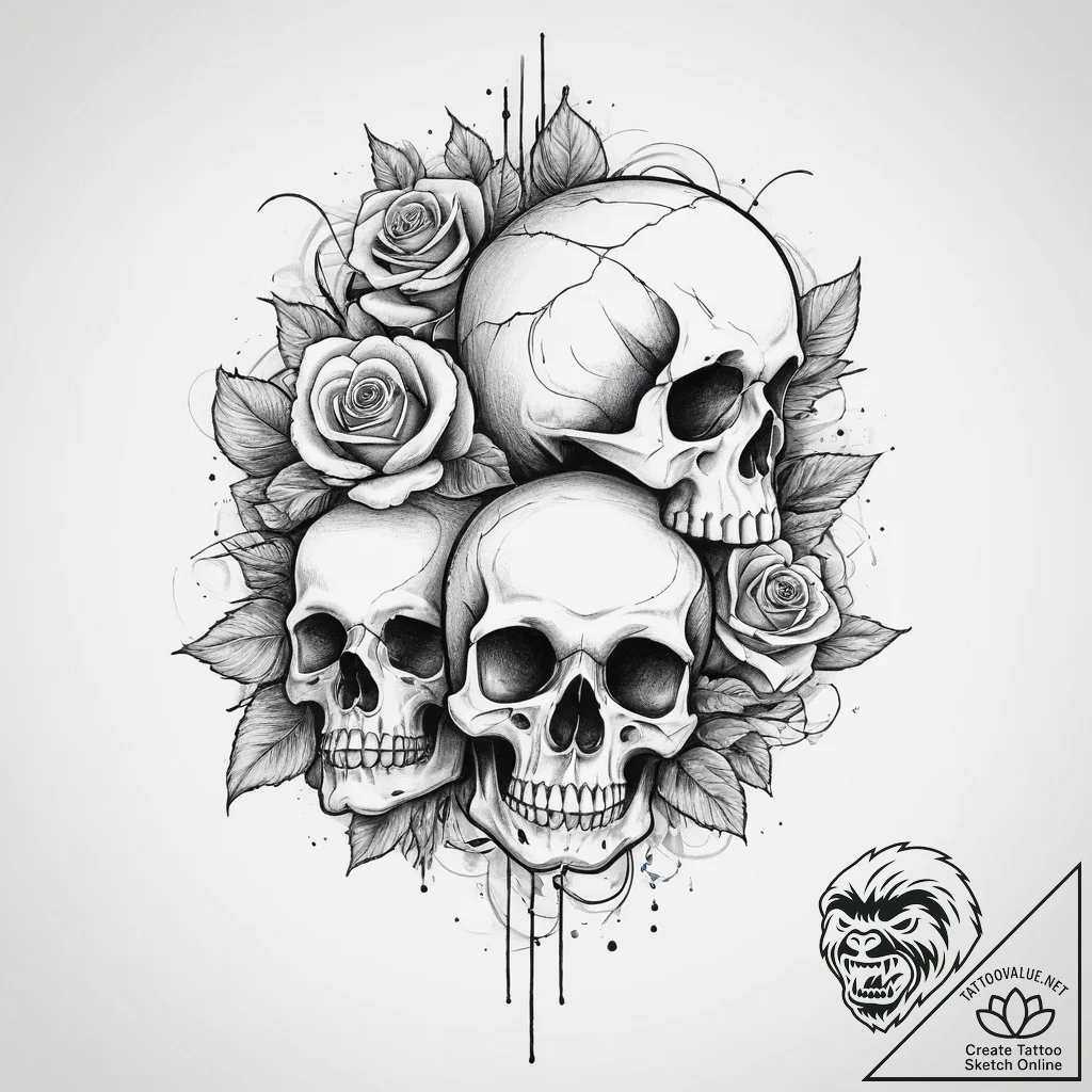 Tattoo sketch turquoise, concept art for tatt... - tattoo sketch (№1756648094_0, 31.08.2025 13:48) — tattoovalue.net