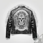 Tattoo sketch biker jacket with a quote – tattoo sketch (№1756648499_0, 31.08.2025 13:54) — tattoovalue.net