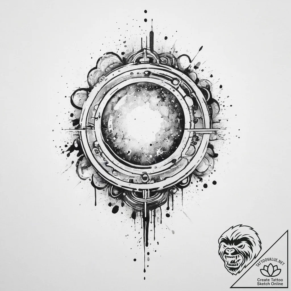 Tattoo sketch cosmic soul, ink illustration f... - tattoo sketch (№1756648696_0, 31.08.2025 13:58) — tattoovalue.net