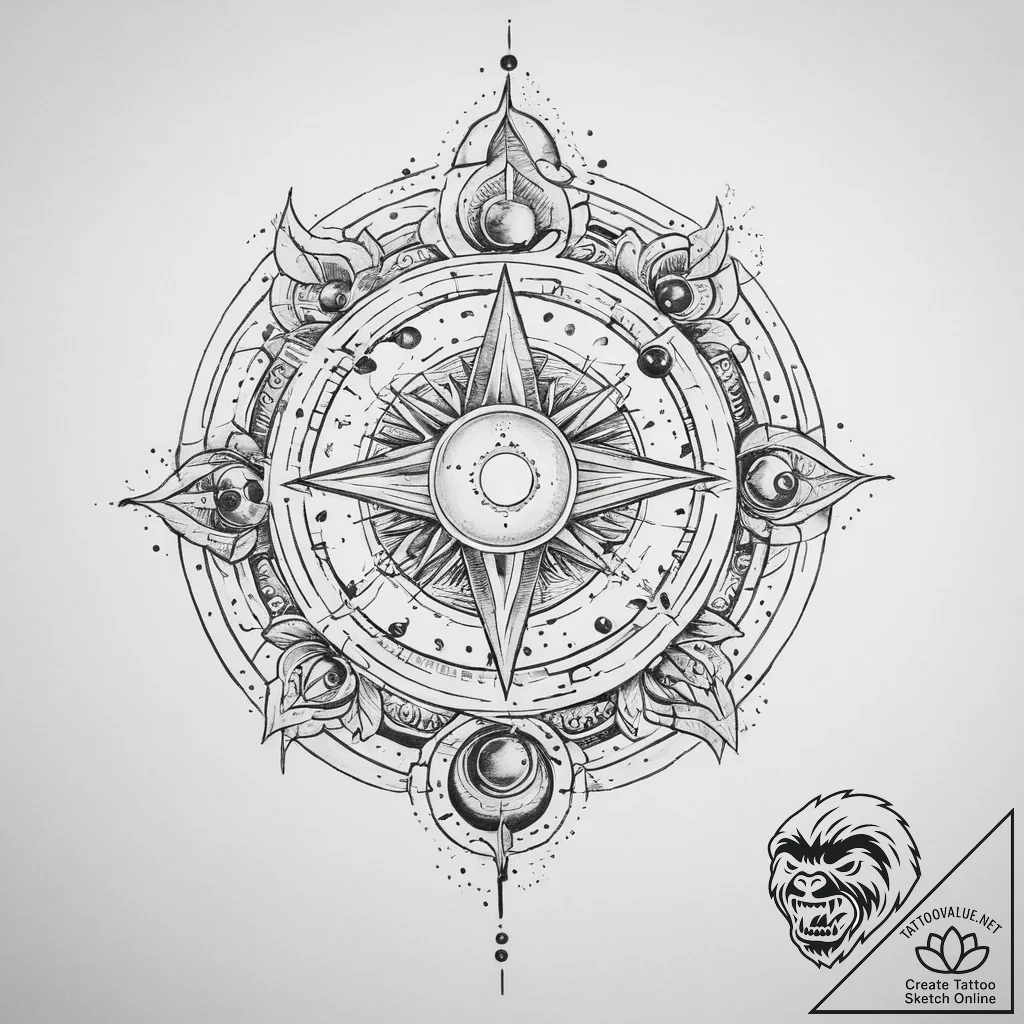 Tattoo sketch cosmic beginning - tattoo sketch (№1756650704_0, 31.08.2025 14:31) — tattoovalue.net
