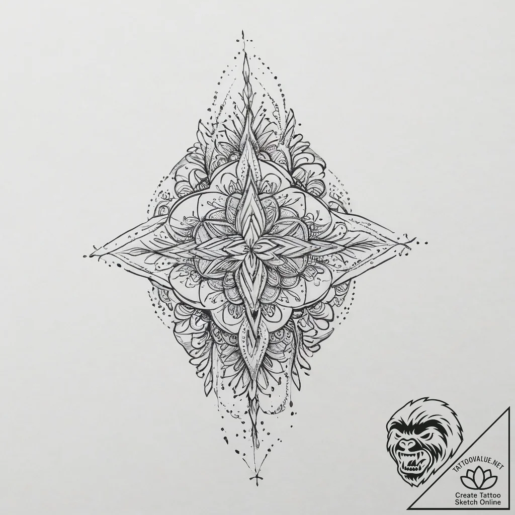 Tattoo sketch blessed ground, artistic tattoo... - tattoo sketch (№1756650903_0, 31.08.2025 14:35) — tattoovalue.net