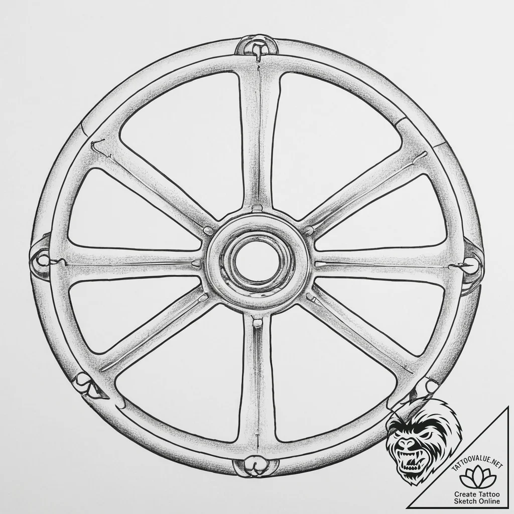 Tattoo sketch штурвал - tattoo sketch (№1756652319_0, 31.08.2025 14:58) — tattoovalue.net