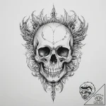 Tattoo sketch череп с уроборосом – tattoo sketch (№1756653324_0, 31.08.2025 15:15) — tattoovalue.net