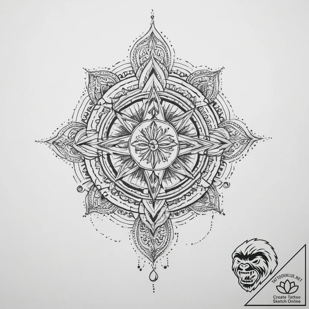 Tattoo sketch spiritual scene - tattoo sketch (№1756654321_0, 31.08.2025 15:32) — tattoovalue.net