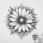 Tattoo sketch shasta daisy, tattoo flash shee… – tattoo sketch (№1756656337_0, 31.08.2025 16:05) — tattoovalue.net