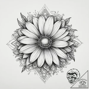Tattoo sketch shasta daisy, tattoo flash shee… – tattoo sketch (№1756656337_0, 31.08.2025 16:05) — tattoovalue.net