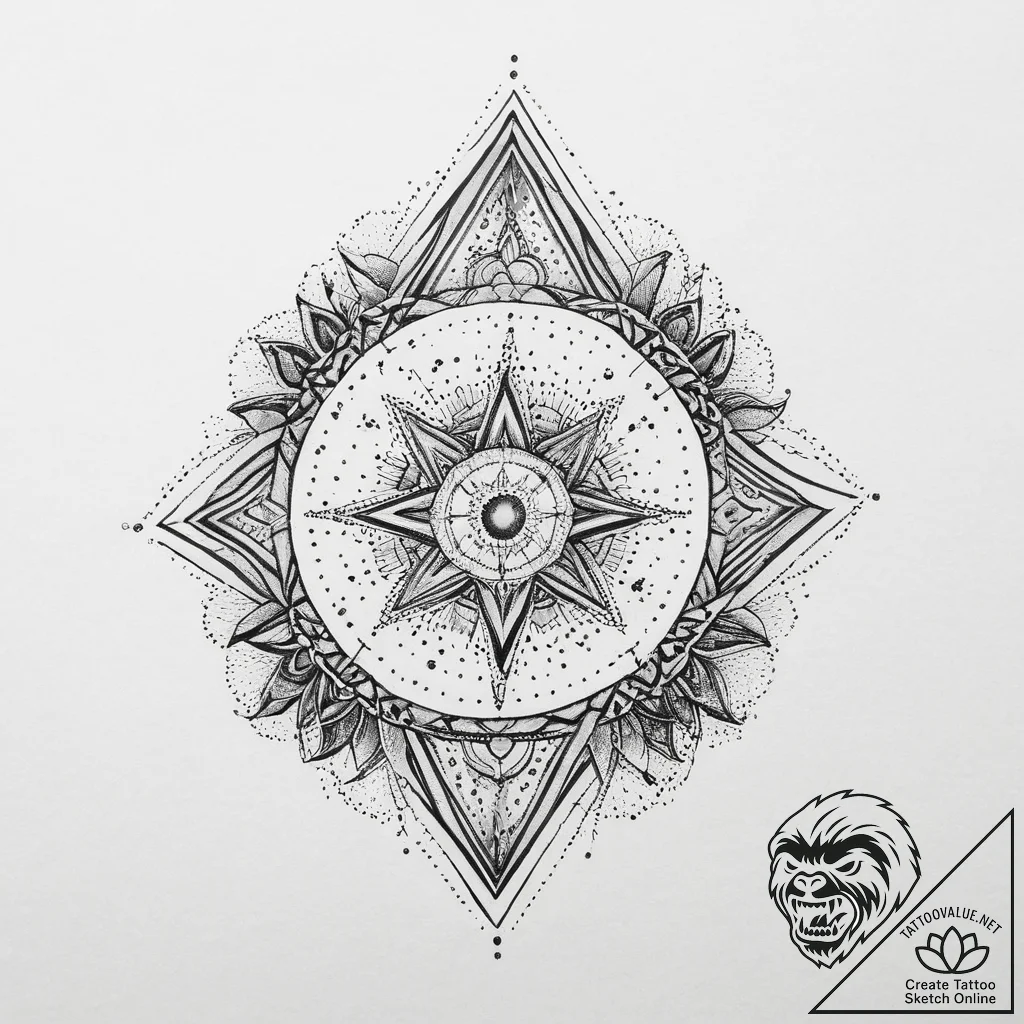 Tattoo sketch cosmic essence, tattoo drawing... - tattoo sketch (№1756656740_0, 31.08.2025 16:12) — tattoovalue.net