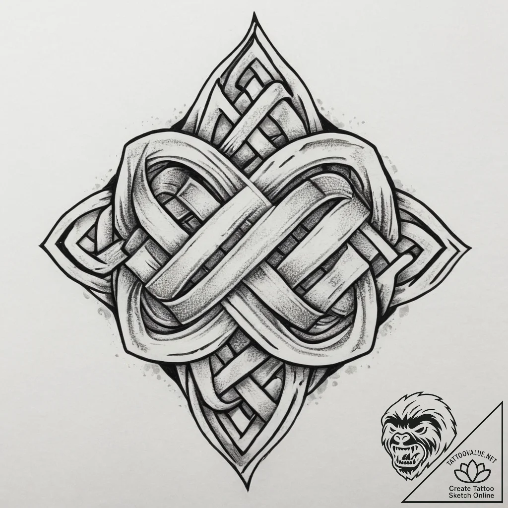 Tattoo sketch endless knot, tattoo sketch des... - tattoo sketch (№1756657545_0, 31.08.2025 16:25) — tattoovalue.net