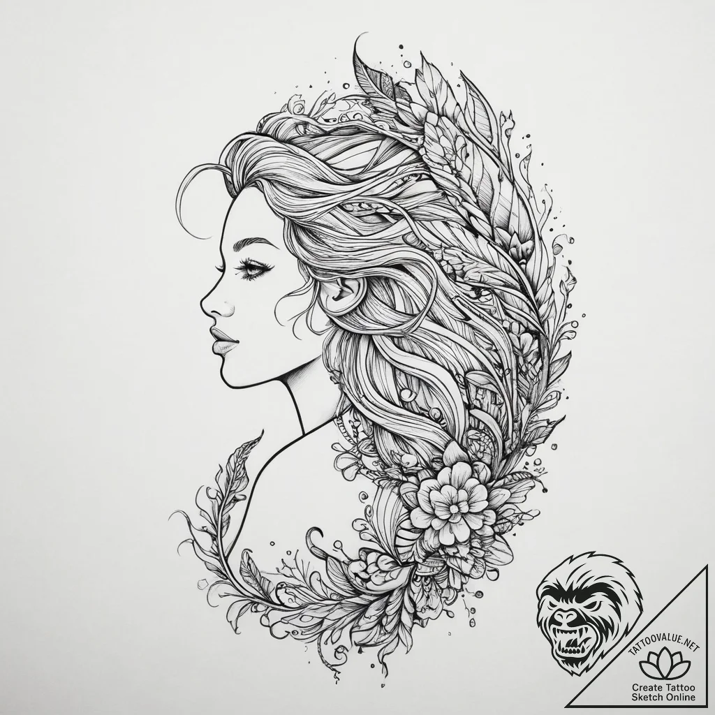 Tattoo sketch mermaid tattoo, concept art for... - tattoo sketch (№1756658143_0, 31.08.2025 16:35) — tattoovalue.net