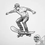 Tattoo sketch skateboarding person on a ramp,… – tattoo sketch (№1756659744_0, 31.08.2025 17:02) — tattoovalue.net