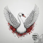 Tattoo sketch the swan princess with a wing,… – tattoo sketch (№1756660141_0, 31.08.2025 17:09) — tattoovalue.net