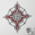 Tattoo sketch aegishjalmur helm of awe, tatto… – tattoo sketch (№1756660549_0, 31.08.2025 17:15) — tattoovalue.net