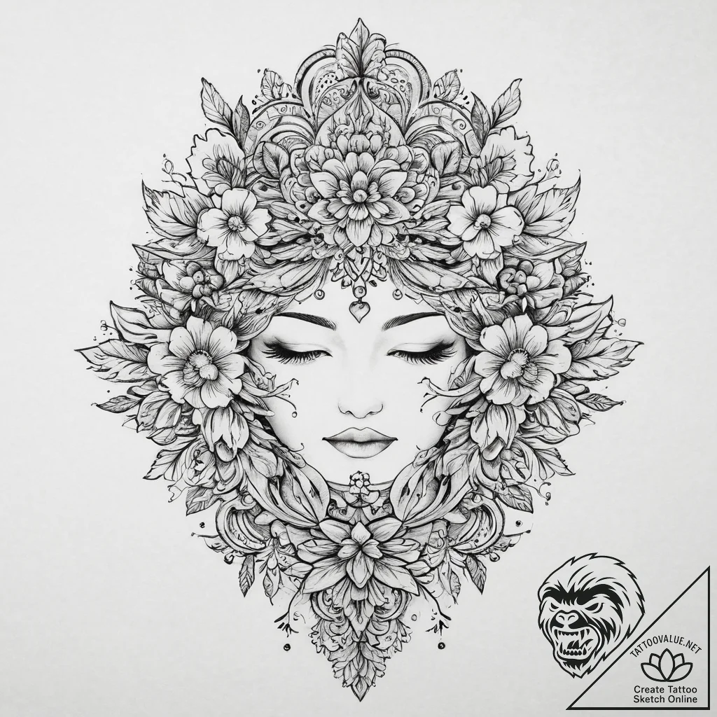 Tattoo sketch flower crown tattoo, tattoo ske... - tattoo sketch (№1756660746_0, 31.08.2025 17:19) — tattoovalue.net