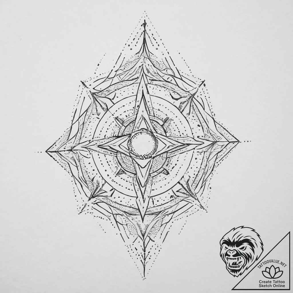 Tattoo sketch cosmic representation, concept... - tattoo sketch (№1756661347_0, 31.08.2025 17:29) — tattoovalue.net