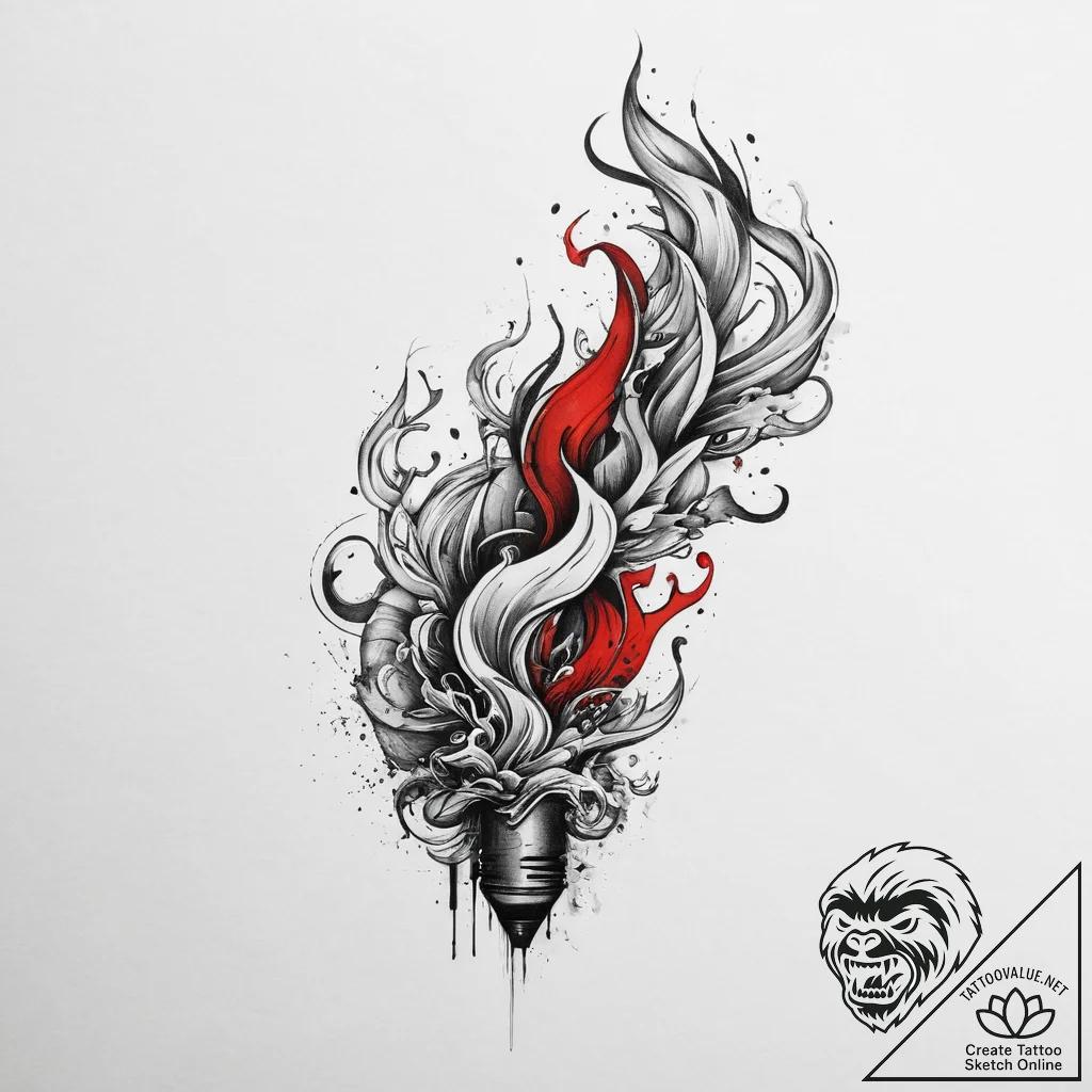 Tattoo sketch smoke, ink illustration for tat... - tattoo sketch (№1756661546_0, 31.08.2025 17:32) — tattoovalue.net