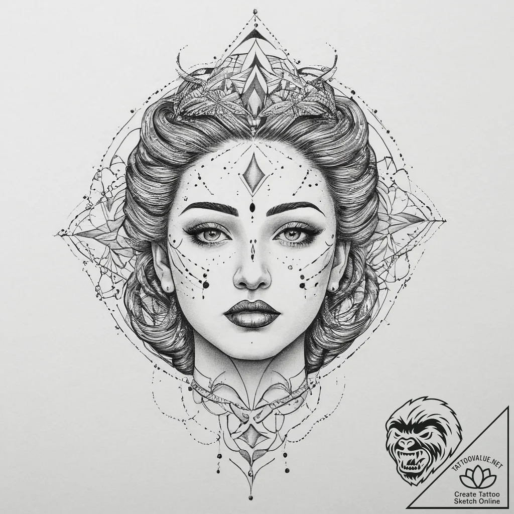 Tattoo sketch queen tattoo, tattoo line art,... - tattoo sketch (№1756661943_0, 31.08.2025 17:39) — tattoovalue.net