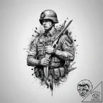 Tattoo sketch soldier with a scissors, tattoo… – tattoo sketch (№1756662555_0, 31.08.2025 17:49) — tattoovalue.net