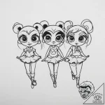 Tattoo sketch the powerpuff girls trio – tattoo sketch (№1756662956_0, 31.08.2025 17:55) — tattoovalue.net