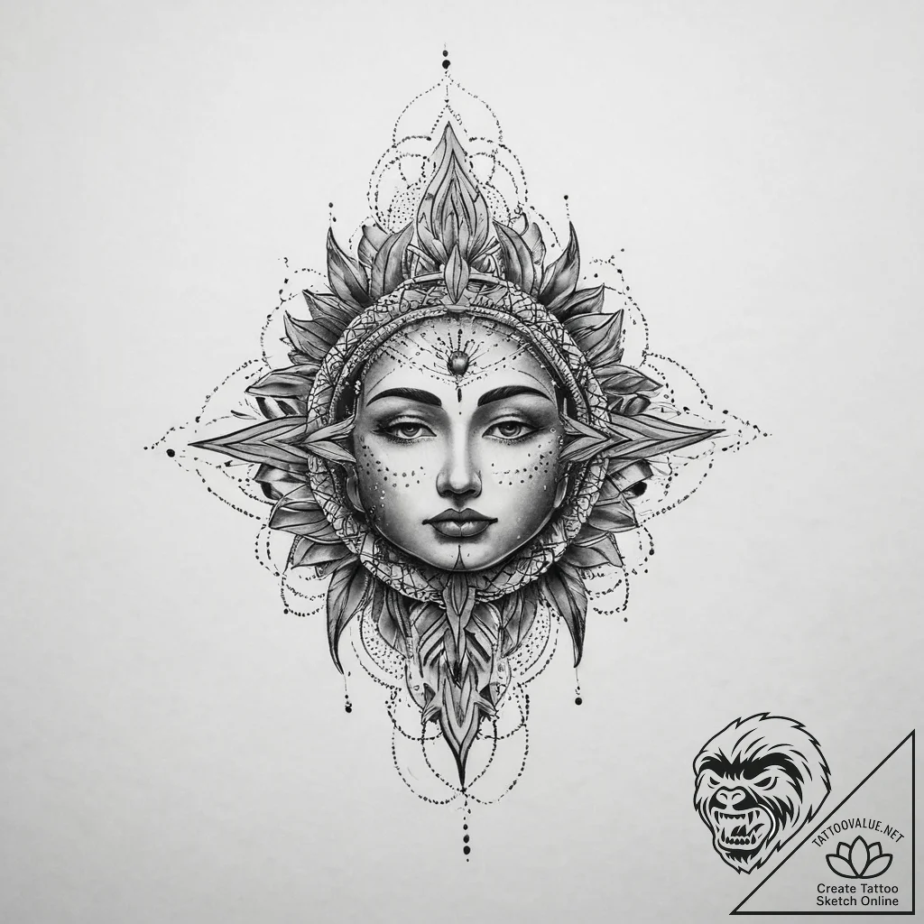Tattoo sketch spiritual narrative, tattoo ske... - tattoo sketch (№1756665338_0, 31.08.2025 18:35) — tattoovalue.net