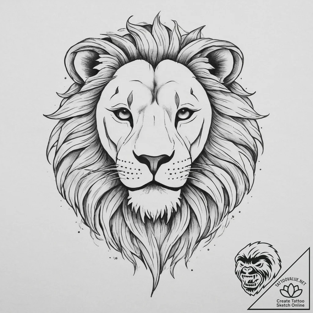 Tattoo sketch leo lion head, tattoo drawing o... - tattoo sketch (№1756665536_0, 31.08.2025 18:38) — tattoovalue.net