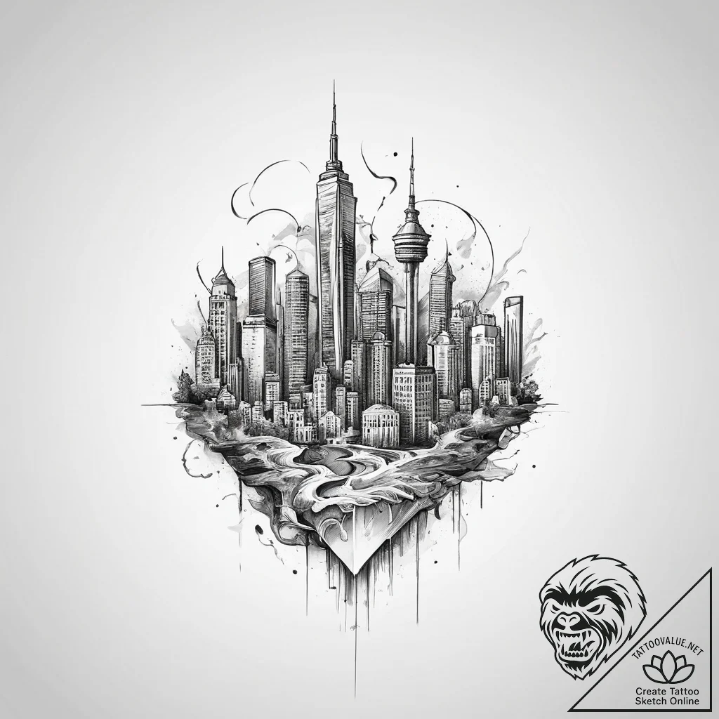 Tattoo sketch city - tattoo sketch (№1756666127_0, 31.08.2025 18:48) — tattoovalue.net