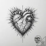 Tattoo sketch heart, ink illustration for tat… – tattoo sketch (№1756666725_0, 31.08.2025 18:58) — tattoovalue.net