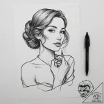 Tattoo sketch secretary a person with a notep… – tattoo sketch (№1756667327_0, 31.08.2025 19:08) — tattoovalue.net