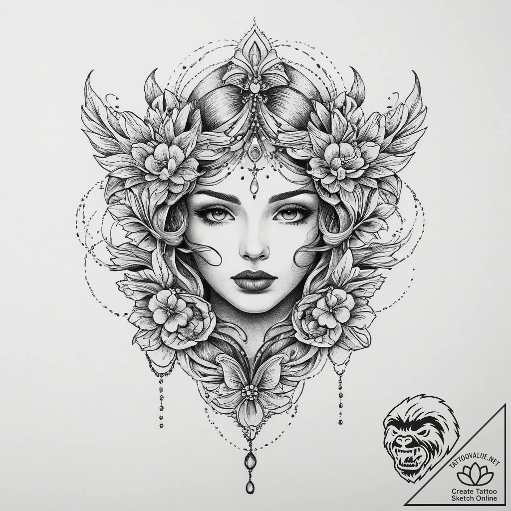 Tattoo sketch path, tattoo line art, dotwork... - tattoo sketch (№1756667529_0, 31.08.2025 19:12) — tattoovalue.net