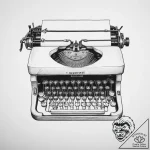 Tattoo sketch writer typewriter – tattoo sketch (№1756667934_0, 31.08.2025 19:18) — tattoovalue.net