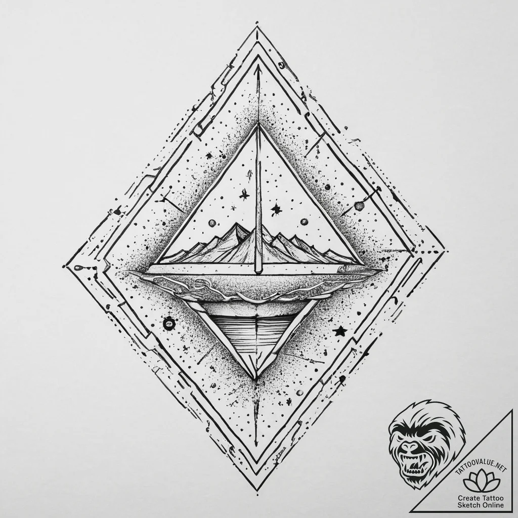 Tattoo sketch cosmic kingdom, ink illustratio... - tattoo sketch (№1756668130_0, 31.08.2025 19:22) — tattoovalue.net