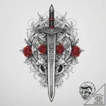 Tattoo sketch sword hilt, ink illustration fo… – tattoo sketch (№1756668335_0, 31.08.2025 19:25) — tattoovalue.net