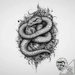 Tattoo sketch cosmic snake, tattoo line art,… – tattoo sketch (№1756670340_0, 31.08.2025 19:59) — tattoovalue.net