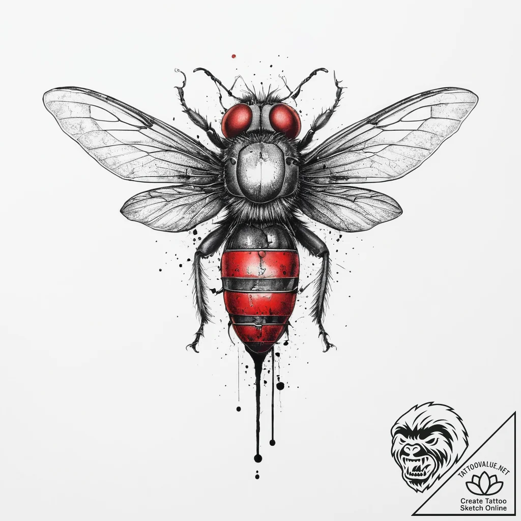 Tattoo sketch horsefly, ink illustration for... - tattoo sketch (№1756673159_0, 31.08.2025 20:45) — tattoovalue.net