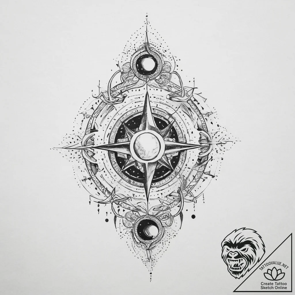 Tattoo sketch cosmic lore - tattoo sketch (№1756673948_0, 31.08.2025 20:59) — tattoovalue.net