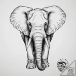 Tattoo sketch loxodon trunk, ink illustration… – tattoo sketch (№1756674732_0, 31.08.2025 21:12) — tattoovalue.net