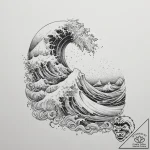 Tattoo sketch ocean wave crash, tattoo drawin… – tattoo sketch (№1756676301_0, 31.08.2025 21:38) — tattoovalue.net