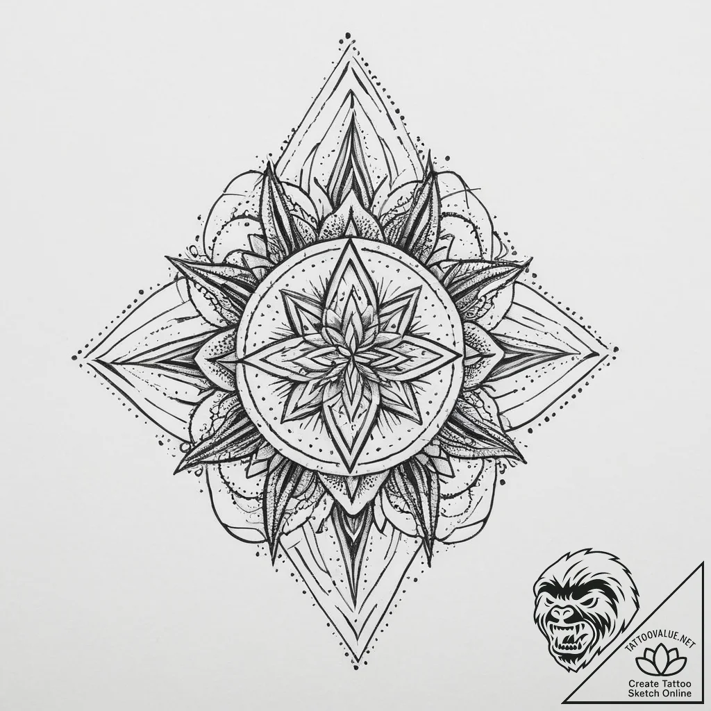 Tattoo sketch blessed character, tattoo flash... - tattoo sketch (№1756676497_0, 31.08.2025 21:41) — tattoovalue.net