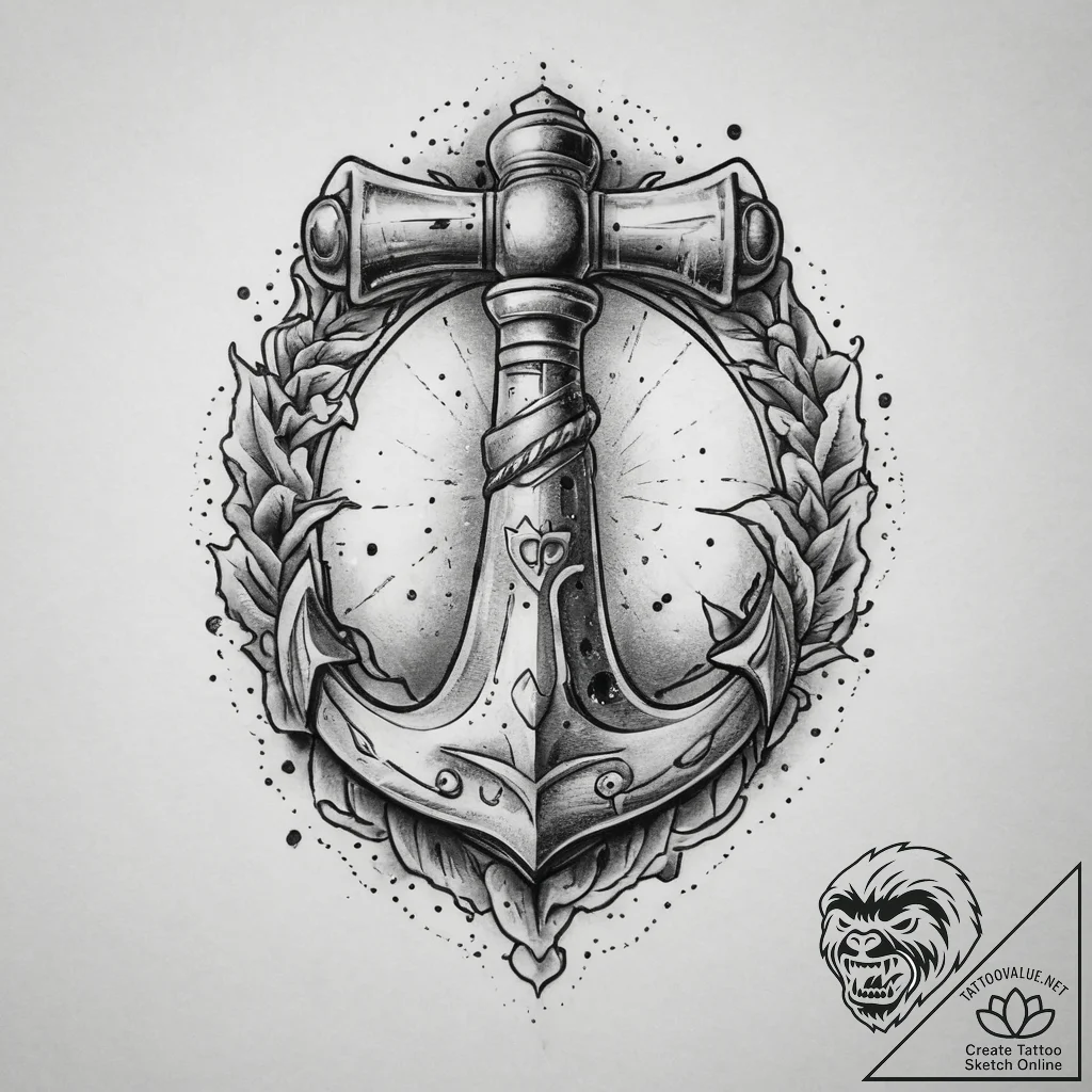 Tattoo sketch молот, tattoo sketch design, ol... - tattoo sketch (№1756676694_0, 31.08.2025 21:44) — tattoovalue.net
