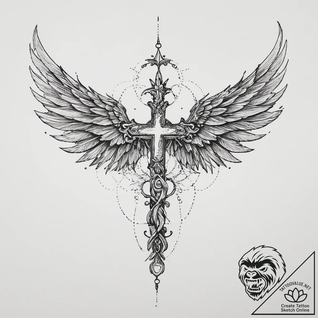 Tattoo sketch фея с крыльями, artistic tattoo... - tattoo sketch (№1756677088_0, 31.08.2025 21:51) — tattoovalue.net