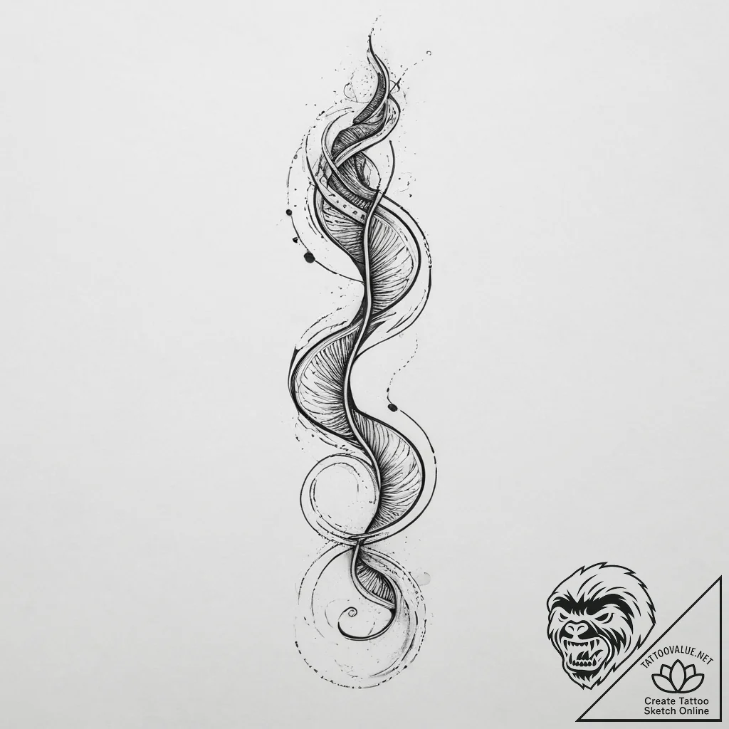 Tattoo sketch tapeworm, tattoo drawing outlin... - tattoo sketch (№1756678069_0, 31.08.2025 22:07) — tattoovalue.net