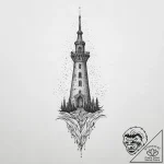 Tattoo sketch spire, tattoo line art, dotwork… – tattoo sketch (№1756678266_0, 31.08.2025 22:11) — tattoovalue.net