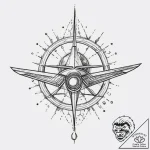 Tattoo sketch cosmic plane, ink illustration… – tattoo sketch (№1756678855_0, 31.08.2025 22:20) — tattoovalue.net