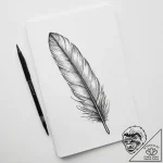 Tattoo sketch writing open book with a feathe… – tattoo sketch (№1756680032_0, 31.08.2025 22:40) — tattoovalue.net
