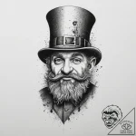 Tattoo sketch leprechaun, concept art for tat… – tattoo sketch (№1756680425_0, 31.08.2025 22:47) — tattoovalue.net